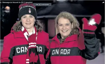  ?? RIDEAU HALL/ YOUTUBE ?? Gov. Gen. Julie Payette, appears with son Laurier, in her first New Year’s Message.