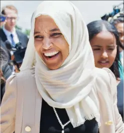  ??  ?? Fighter: Ilhan Omar fled the civil war in Somalia aged 12