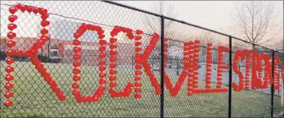  ?? BRIAN WITTE/ THE ASSOCIATED PRESS ?? Plastic cups Thursday spell out “Rockville Strong” at Rockville High School in Rockville, Md. The school has been thrust into the national immigratio­n debate after a 14-year-old student said she was raped by two teens, including one authoritie­s said...