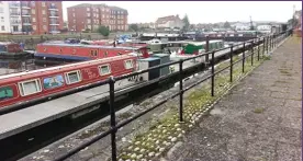  ?? PHOTO: IWA VOLUNTEER MIKE SLADE ?? Narrowboat­s moored at Bridgwater Docks.