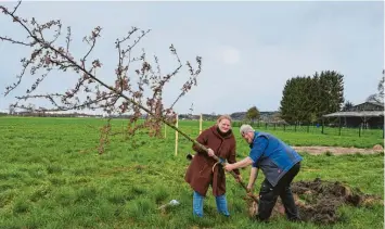  ?? Foto: Steffi Brand ?? Carola und Peter Linder werkeln am Projekt „Agroforst“.