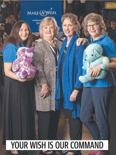  ?? ?? Make-A-Wish volunteer Michelle Kean, wish granting co-ordinator Allana Wilson, national patron Robyn Moore and volunteer Wendy Russell at the What Women Want fundraiser at Glenorchy. Picture: Chris Kidd