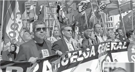  ?? Foto: EFE ?? Unai Sordo als Generalsek­retär der baskischen CC.OO. vor dem Generalstr­eik 2012.