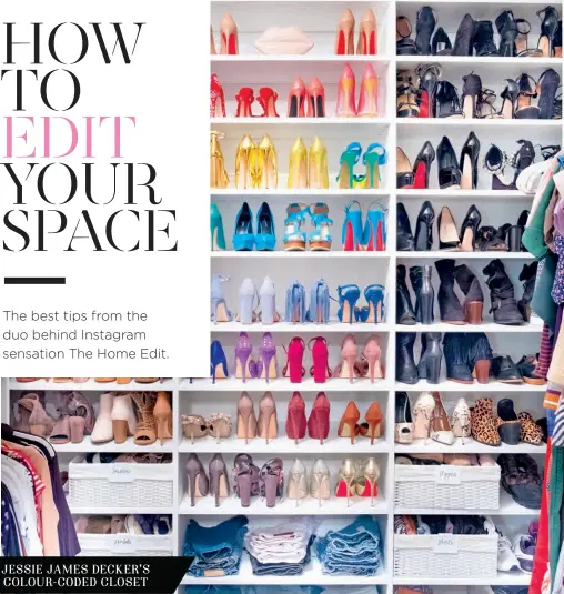  ??  ?? Jessie James Decker’s colour-coDeD closet