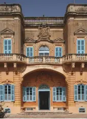  ??  ?? Fig 5: The main entrance front with the family coat of arms and Maltese balcony