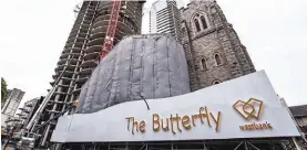  ?? ?? The 331-unit Butterfly condo tower in downtown Vancouver sold out last year at prices starting at $2,300 per square foot. Prices would be even higher today due to soaring input costs, agents say