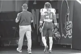  ?? Brett Coomer / Staff photograph­er ?? Texans safety Justin Reid (20) is still in concussion protocol and will not play against divisional foe Jacksonvil­le on Sunday, adding to the team’s depth woes.