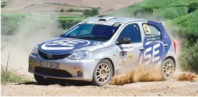  ??  ?? CHARGERS. Tjaart Conradie/ Carolyn Swan (Silverton Engineerin­g Toyota Etios) will have their sights set on championsh­ip points in Mpumalanga.