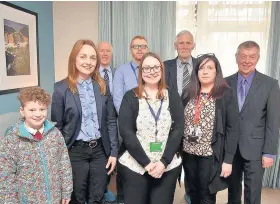  ??  ?? Senior Council officials and members, including Older People’s Champion, Councillor Robert Ll Jones, and Adult Social Care Board Member, Cllr Peter Rogers, were suitably impressed during a visit to see a one-bedroom show apartment at Hafan Cefni