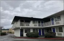  ?? RUTH SCHNEIDER — THE TIMES-STANDARD ?? The second story of the Motel 6 on Valley West Boulevard in Arcata shows fire damage after a fire gutted the room.