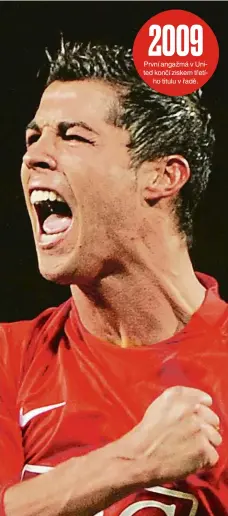  ?? Foto: Reuters ?? Ronaldo, verze 2009
Tehdy se Ronaldo ve velkém fotbale teprve rozkoukáva­l, z Anglie odcházel se třemi tituly s United v kapse.