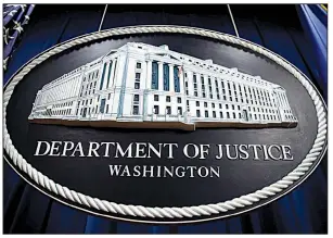  ?? AP ?? The U.S. Department of Justice in a letter aired concerns about the California emissions agreement with automakers, indicating that the deal appears to violate federal antitrust laws.