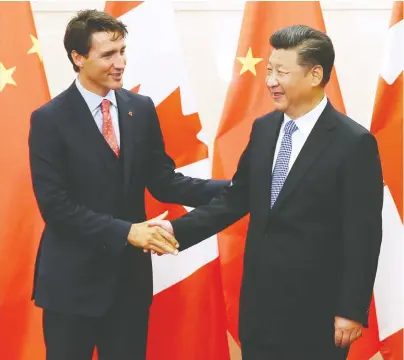  ?? Wu HONG/POOL/GETTY IMAGES ?? It remains to be seen if Prime Minister Justin Trudeau will take a hard line with China and President Xi Jinping once the coronaviru­s pandemic is under control. If history is any indicator, writes Father Raymond de Souza, the answer is no.