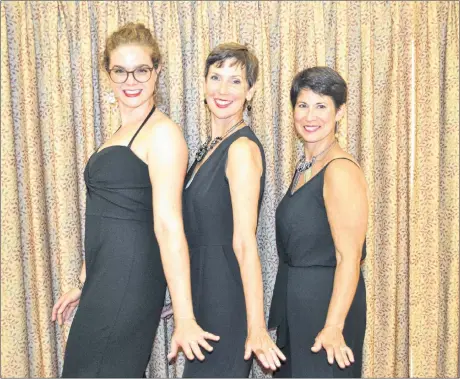  ?? SALLY COLE/THE GUARDIAN ?? Allison Kelly, left, Catherine O’Brien and Kelley Mooney take a break from rehearsals for “Fascinatin­g Ladies”. Written and directed by Catherine O’Brien, the musical runs Sept. 12-16 at Victoria Playhouse.