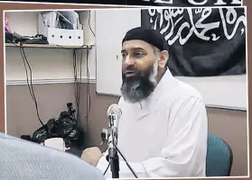  ?? ?? RADICAL PREACHER Choudary at a protest, top, and in one of his videos