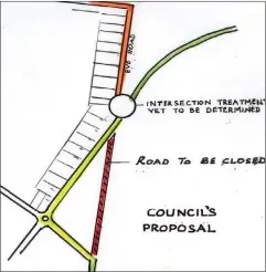  ??  ?? Baw Baw Shire’s recommenda­tion to discontinu­e a section of Lillico Rd, which means traffic will travel through a new residentia­l estate. The green sections in both the above and below diagrams represents Lillico Rd.