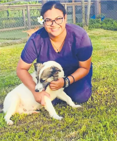 ?? Picture: SUPPLIED ?? Brittany Nawaqatabu, a animal caregiver for the Pacific Animal Shelter and Hospital.