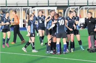  ??  ?? Loughborou­gh Town Ladies celebrate Ashleigh Godfrey’s last-ditch winner against University of Nottingham 2nds. Picture by Andy Smith.