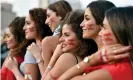  ??  ?? Lebanese women take part in a protest in Beirut on Sunday. Photograph: Wael Hamzeh/EPA