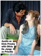  ?? De Jonge as Priscilla ?? Austin as Elvis Presley with Olivia