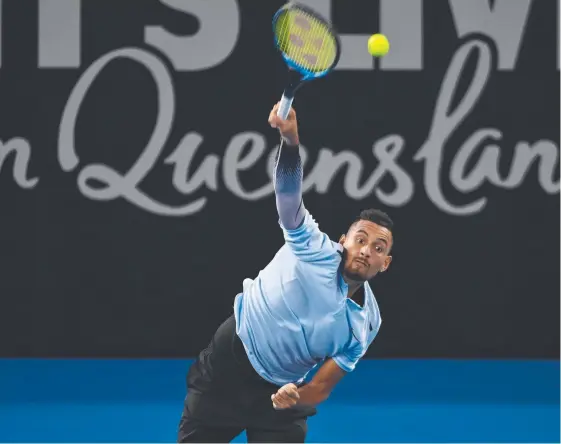  ?? Picture: AFP PHOTO ?? Nick Kyrgios has given fans a sample of his talents by taking out the Brisbane Internatio­nal last night.