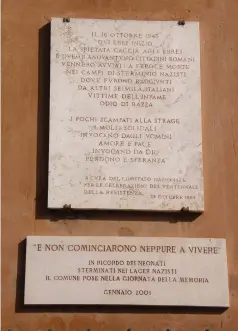  ?? (Wikimedia Commons) ?? A PLAQUE in the Rome Ghetto commemorat­ing the persecutio­n of Jews.