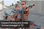  ?? ?? Edward Furlong and Arnold Schwarzene­gger in T2