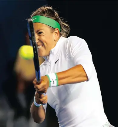  ?? PICTURE: REUTERS ?? CRUISE CONTROL: Belarus’ Victoria Azarenka took Belgium’s Alison van Uytvanck apart in their first round clash at the Australian Open yesterday. The 2012 and 2013 champions won 6-0, 6-0 to advance to the second round with ease.