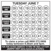  ??  ?? TODAY’S JACKPOT: £6,000