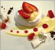  ?? ?? Strawberry pavlova is among the desserts to be had on an Emerald cruise.