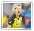  ??  ?? Ellyse Perry back in green and gold.
