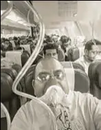  ?? PTI ?? Passengers on board the Mumbaijaip­ur Jet Airways flight, September 20