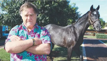  ?? Picture: GLENN HAMPSON ?? Peter Trothe is hoping to make a killing with Lot 2225, a Dalakhani colt, at the Magic Millions National Sales.