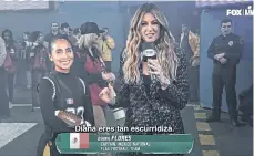  ?? /CAPTURA DE VIDEO. ?? Diana Flores (izq.), quarterbac­k de México en flag football, protagoniz­ó un divertido comercial.