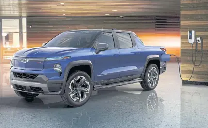  ?? GENERAL MOTORS CO VIA REUTERS ?? The first electric Silverados are expected to reach fleet customers in the spring of 2023, with vehicles for other consumers starting in the autumn of that year.