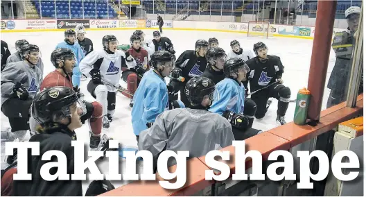  ?? JASON MALLOY/THE GUARDIAN ?? The Charlottet­own Islanders practise Tuesday at the Eastlink Centre. They begin the Quebec Major Junior Hockey League regular season Friday when they host the Moncton Wildcats at 7:30 p.m.