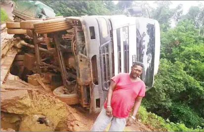  ??  ?? This truck never made it to Lethem