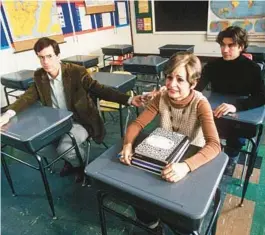  ?? GABE PALACIO/AP ?? Stephen Colbert, from left, Amy Sedaris and Paul Dinello created and starred in “Strangers with Candy,”which has become a cult favorite 25 years after its debut.