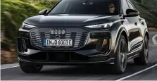  ?? ?? L’Audi Q6 e-tron, prodotta sulla nuova piattaform­a PPE