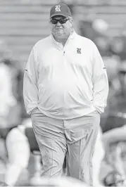  ?? Wilf Thorne ?? Rice coach David Bailiff has led the Owls for 11 seasons, but faces the possibilit­y this season, in which the team has one win, could be his last.