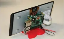  ??  ?? The rear view of the Raspberry Pi Touchscree­n Display, where the Pi can be neatly housed. The stand is optional.