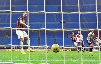  ?? - AFP photo ?? Ibrahimovi­c scores his second goal against Crotone.