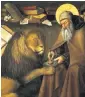  ??  ?? St Jerome attends to the lion by Niccolò Colantino, c 1445