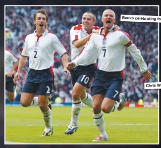  ??  ?? Becks celebratin­g for England