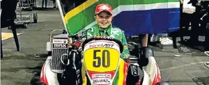  ??  ?? WORLD CHAMP: Jayden Els, 12, from Boksburg, won the Rotax Mini Max Grand Final in Sarno, Italy, at the weekend