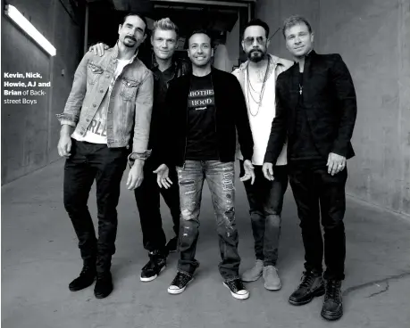  ??  ?? Kevin, Nick, Howie, AJ and Brian of Backstreet Boys