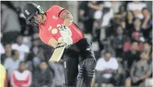  ?? DERYCK FOSTER Backpagepi­x ?? JASON Roy during the T20 in East London earlier this year. |