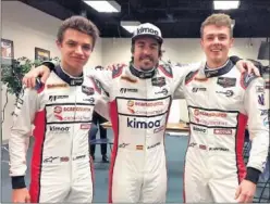  ??  ?? DAYTONA. Norris corrió con Alonso y Hanson las 24 horas este año.