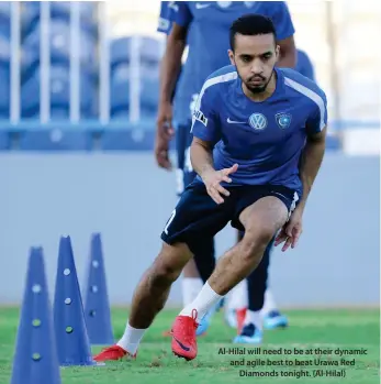  ??  ?? Al-Hilal will need to be at their dynamic and agile best to beat Urawa Red Diamonds tonight. (Al-Hilal)