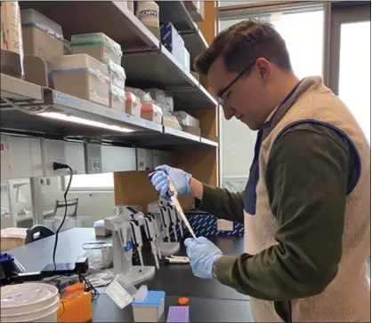  ?? COURTESY PHOTO ?? CMU grad student Chris Haupt is studying Mt. Pleasant wastewater to learn about links between COVID and antibiotic resistance.